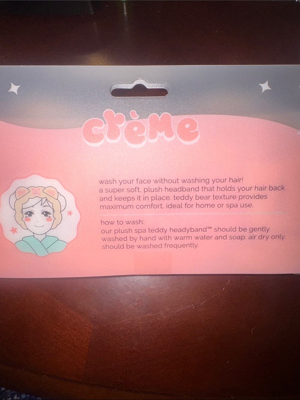 Plush Pink Teddy Spa Headband - Milk Tea Cloud - Picture 3 of 5
